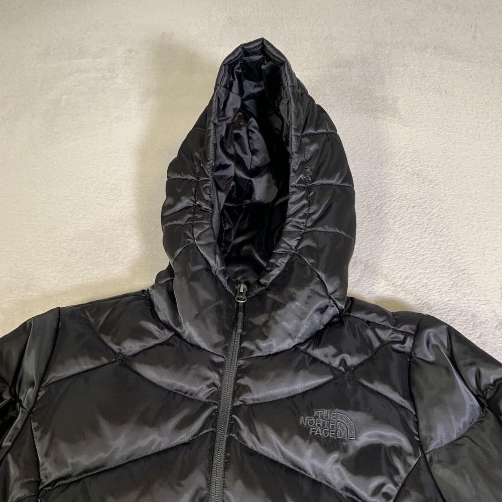 The North Face Jacket Womens Medium Black 550 Down Hooded Puffer Quilted Warm - Picture 2 of 14